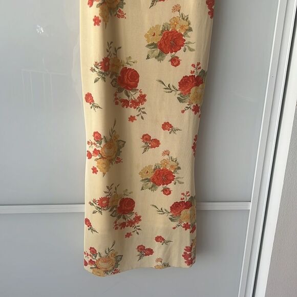 Danielle Bernstein Floral Print Sleeveless Midi Dress Color: Yellow Red … - Picture 6 of 7
